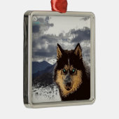 シベリアハスキー金属オーナメント メタルオーナメント (右)