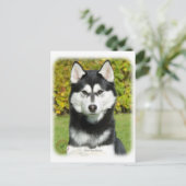 シベリアハスキー9P046D-49 ポストカード (スタンド正面)