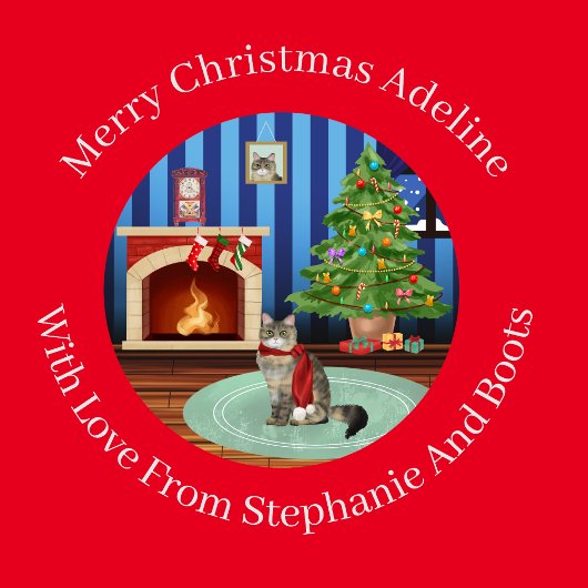 シベリアパーソナライズされたキティ猫クリスマス ラッピングペーパー