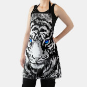 シベリアホワイトタイガーヘッド – タイガーブルーアイエプロン エプロン (インサイチュ)