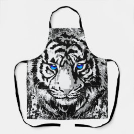 シベリアホワイトタイガーヘッド – タイガーブルーアイエプロン エプロン