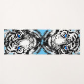 シベリアホワイトタイガーヘッド – タイガーブルーアイズ ヨガマット (正面(横))