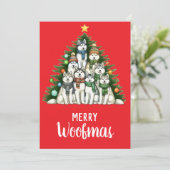 シベリアメリーハスキーウーフマスクリスマスツリー シーズンカード (スタンド正面)