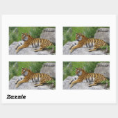 シベリアリラックスタイガーの岩 長方形シール (シート)