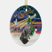 シベリアンキャット Xmas Magic セラミックオーナメント (右)