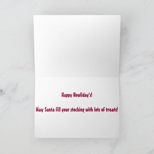 シベリアンハスキーのクリスマスの休日カード シーズンカード (内部)