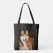 シベリアンハスキーのトート トートバッグ (裏面)