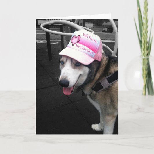 シベリアンハスキーのバレンタインカード シーズンカード (正面)