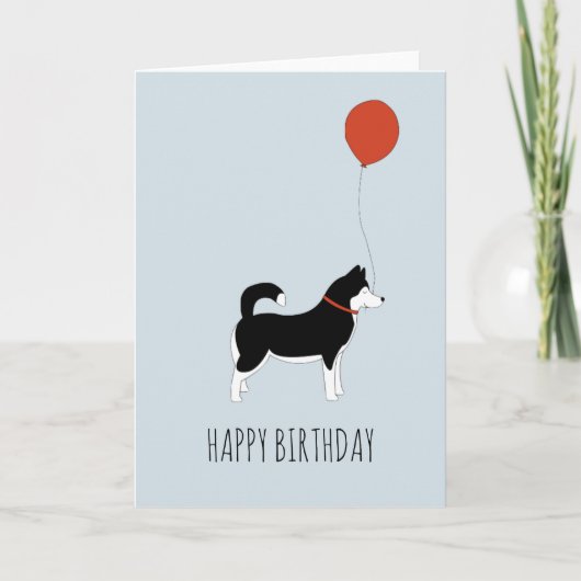 シベリアンハスキーのバースデー・カード カード (正面)