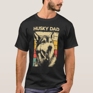 シベリアンハスキーのペット犬を愛するお父さんに最適なハスキー Tシャツ
