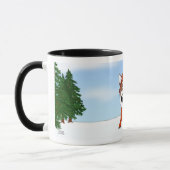 シベリアンハスキーの冬場面 マグカップ (左)