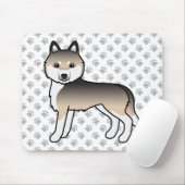 シベリアンハスキーの子犬のかわいいイラスト マウスパッド (マウス)