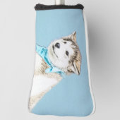 シベリアンハスキーの子犬の絵画-元の犬の芸術 ゴルフヘッドカバー (回転90)