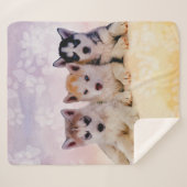 シベリアンハスキーの子犬 シェルパブランケット (正面(横))