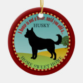 シベリアンハスキーの家 セラミックオーナメント (正面)