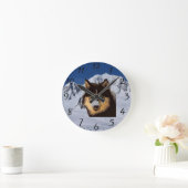 シベリアンハスキーの時計 ラウンド壁時計 (ホーム)