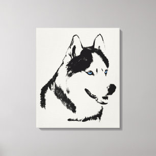 シベリアンハスキーの犬キャンバスプリントアート キャンバスプリント