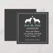 シベリアンハスキーの結婚式 Save the Date 招待状 (正面/裏面)