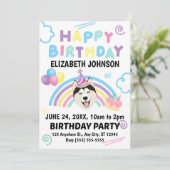 シベリアンハスキーの誕生日招待状 招待状 (スタンド正面)