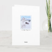 シベリアンハスキーの(銀および白)絵画犬の芸術 カード (裏面)