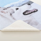 シベリアンハスキーの(銀および白)絵画犬の芸術 シェルパブランケット (3/4)