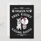 シベリアンハスキークリスマスツリーライトおもしろい犬 シーズンカード (裏面)