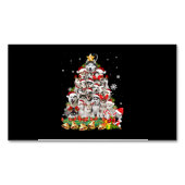 シベリアンハスキークリスマスツリーライトおもしろい犬 マグネット名刺 (正面)