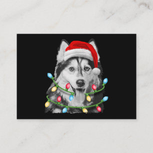 シベリアンハスキーサンタクリスマスツリーライトクリスマス 名刺