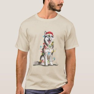 シベリアンハスキー好きな人へのクリスマスプレゼント 犬の母のためのXmasギフト Tシャツ