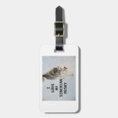 シベリアンハスキー灰色および白い愛w pic ラゲッジタグ (正面縦)