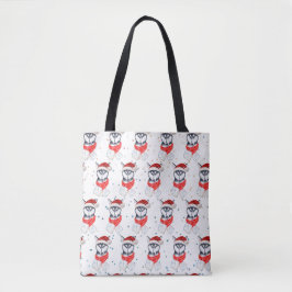 シベリアンハスキー犬のクリスマススター トートバッグ