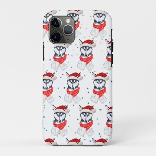 シベリアンハスキー犬のクリスマススター Case-Mate iPhoneケース (裏面)