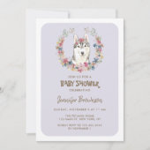 シベリアンハスキー犬のベビーシャワー 招待状 (正面)