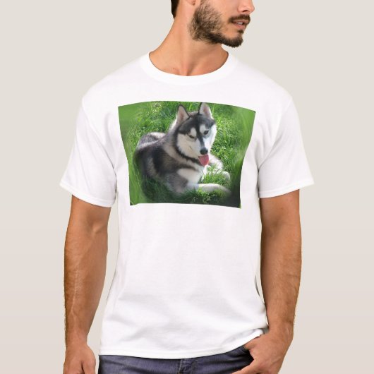 シベリアンハスキー犬の人のTシャツ Tシャツ (正面)