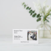 シベリアンハスキー犬の写真の名刺 名刺 (スタンド正面)