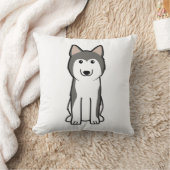 シベリアンハスキー犬の漫画 クッション (ブランケット)