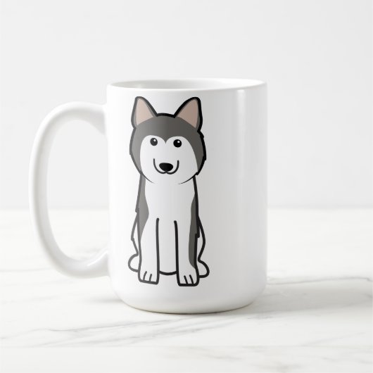 シベリアンハスキー犬の漫画 コーヒーマグカップ (左)