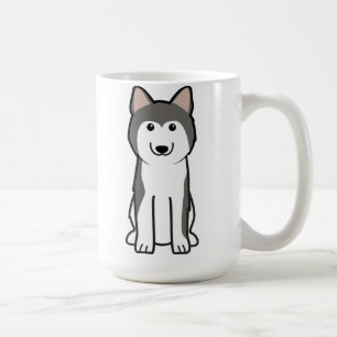 シベリアンハスキー犬の漫画 コーヒーマグカップ