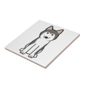 シベリアンハスキー犬の漫画 タイル (側面)