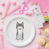 シベリアンハスキー犬の漫画 ペーパープレート (パーティー)