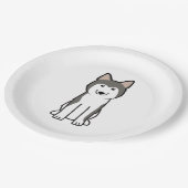 シベリアンハスキー犬の漫画 ペーパープレート (アングル)