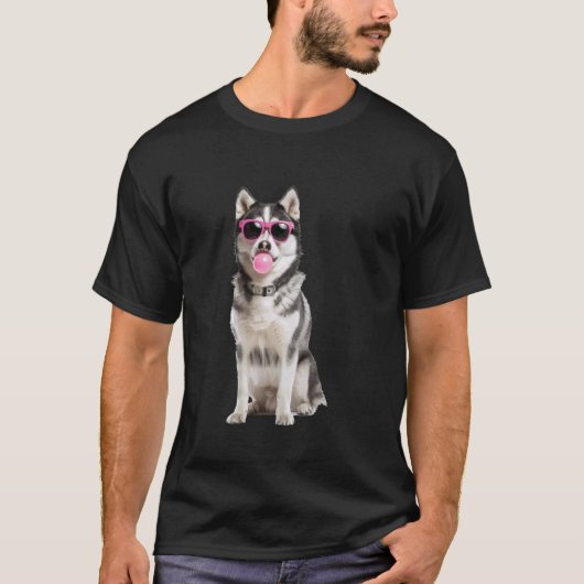 シベリアンハスキー風船ガム Tシャツ (正面)
