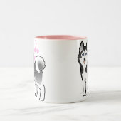 シベリアンハスキー/アラスカンマラミュート愛 ツートーンマグカップ (中央)