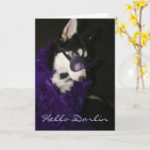 シベリアンハスキー カード (黄色い花)