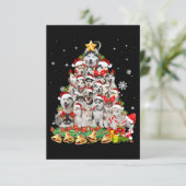 シベリアンハスキー クリスマスツリー ライト | 犬 クリスマス 出欠カード (スタンド正面)