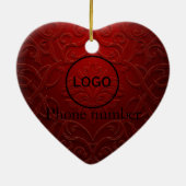 シベリアンハスキー ハート型オルナメント - ペット セラミックオーナメント (裏面)