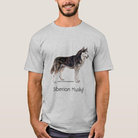 シベリアンハスキー! Tシャツ (正面)