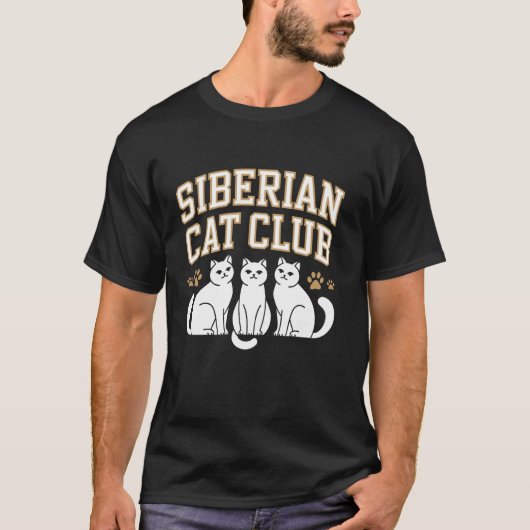 シベリアン+キャット+オーナー Tシャツ (正面)