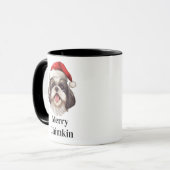シベリアン・シーツー サンタ帽子 クリスマス 犬 マグカップ (正面左)