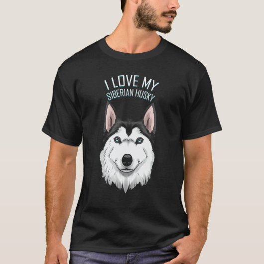 シベリアン・ハスキーが大好き Tシャツ (正面)